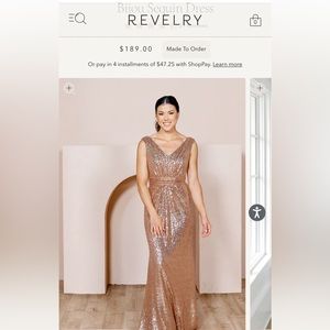 Revelry Bijou Sequin Dress in Rose Gold